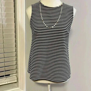❤️2/$30❤️[S]Banana Republic Black/White Striped  Tank Top